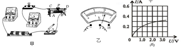 ),该实验中滑动变阻器的主要作用是2. (2)正确连接电路后,闭合开关,若小灯泡不亮,电流表有示数,电压表无示数,原因是3 ;若小灯泡不亮,电流表无示数,电压表有示数,原因是4. (3)排除故障后,移动滑动变阻器滑片在不同位置,小灯泡UI图象如图乙所示,小灯泡的额定功率为5W. (4)由图乙发现灯泡电阻是变化的,影响其变化的主要原因是6. (5)在没有电压表、只有电流表的情况下,小红增加了一只10的定值电阻R并利用原有器材,也测出了额定电压为2.