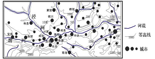 【综合题】读渭河流域区域图,回答问题.