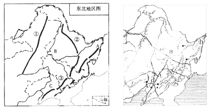 读东北地区图,完成下列各题.