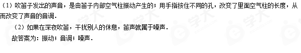 小毛用一根吸管做了一个笛子,在吸管上有五个孔,其中一个是吹孔.