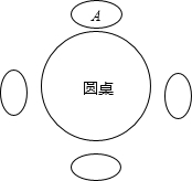 一張圓桌旁有四個座位